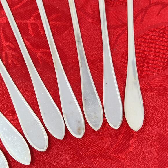 8X LHTSP New England Rosemary SilverPlate Iced Tea Malt Spoons Flatware Delicate - Picture 12 of 14